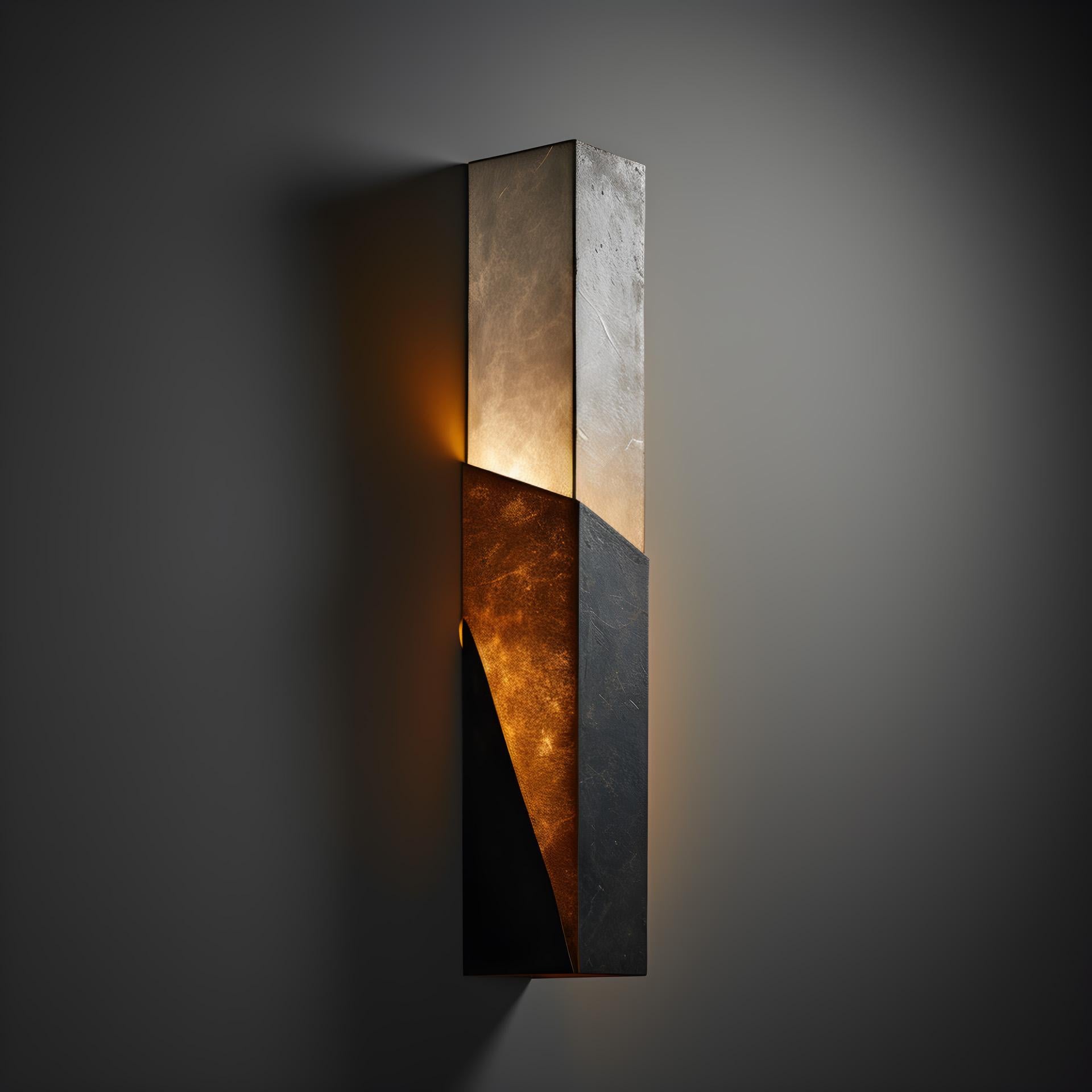 Ju Sconce by objective OBJECT Studio
Dimensions: D 10 x W 10 x H 71 cm 
Materials: Steel, plaster, led.

objective OBJECT
an embodiment of our architectural ethos.

We represent an unwavering dedication to truth, impartiality, and the profound