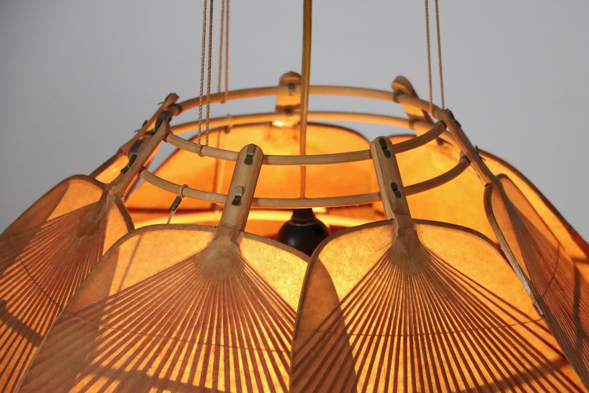 Late 20th Century Ju-Yon Chandelier, Uchiwa Series By Ingo Maurer For Design M, Germany 1973
