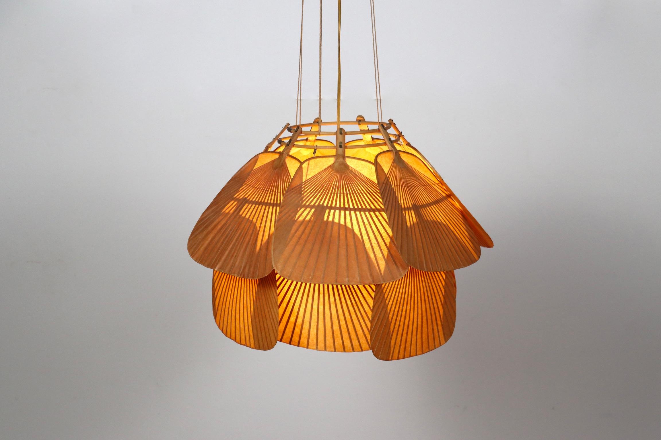 Ju-Yon Chandelier, Uchiwa Series By Ingo Maurer For Design M, Germany 1973 1
