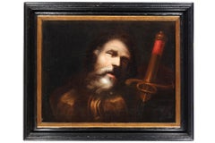 17th Century by Juan Alfonso Abril Head of St Paul Painting Oil on Canvas