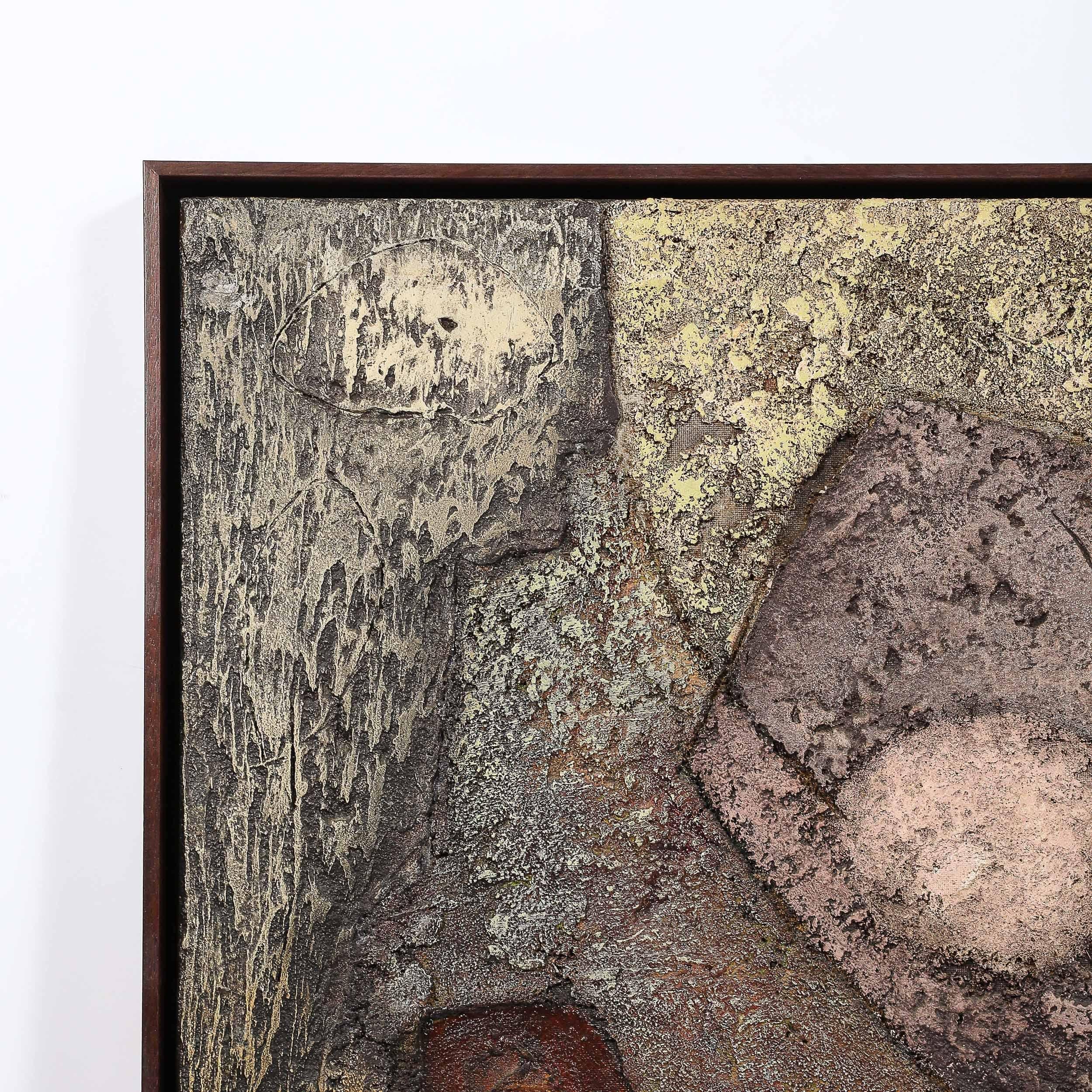 Peinture sur toile abstraite texturée moderniste du milieu du siècle dernier en vente 6