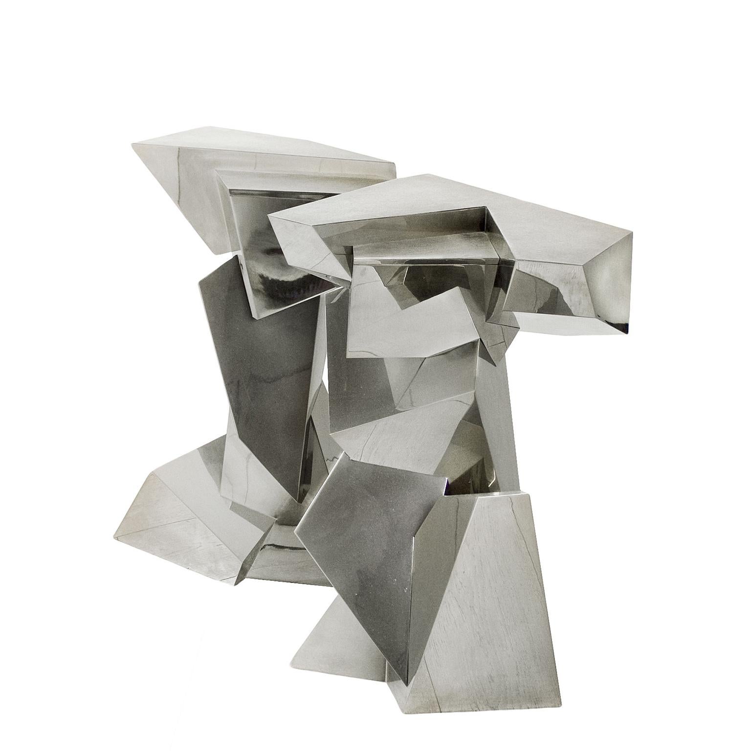 XXI secolo e contemporaneo Juan and Paloma Garrido Console, 2015, Spagna Ottone placcato argento e Nicke successive in vendita