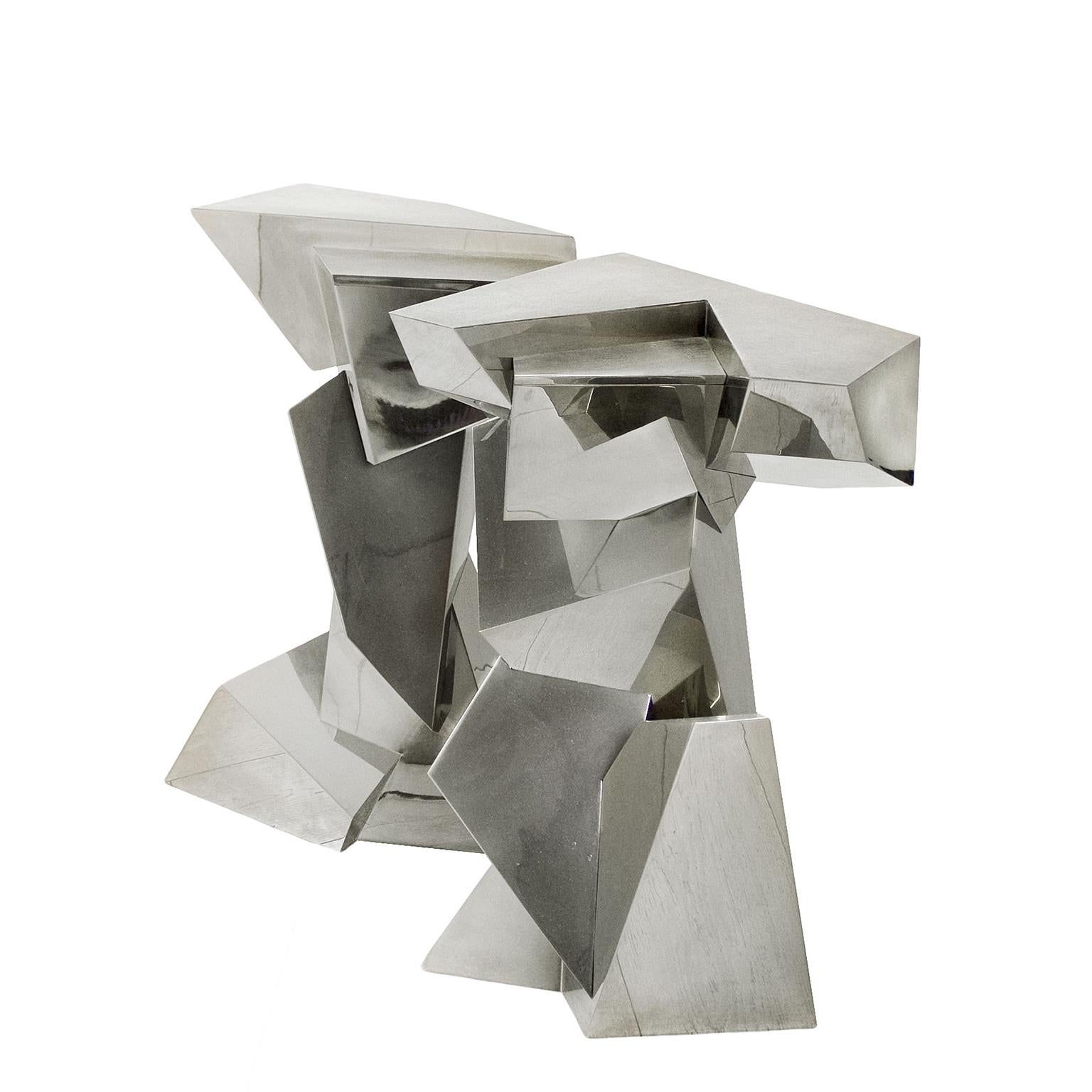 Contemporary Juan and Paloma Garrido Console, 2015, Spain Silver Plated Brass and Later Nicke For Sale