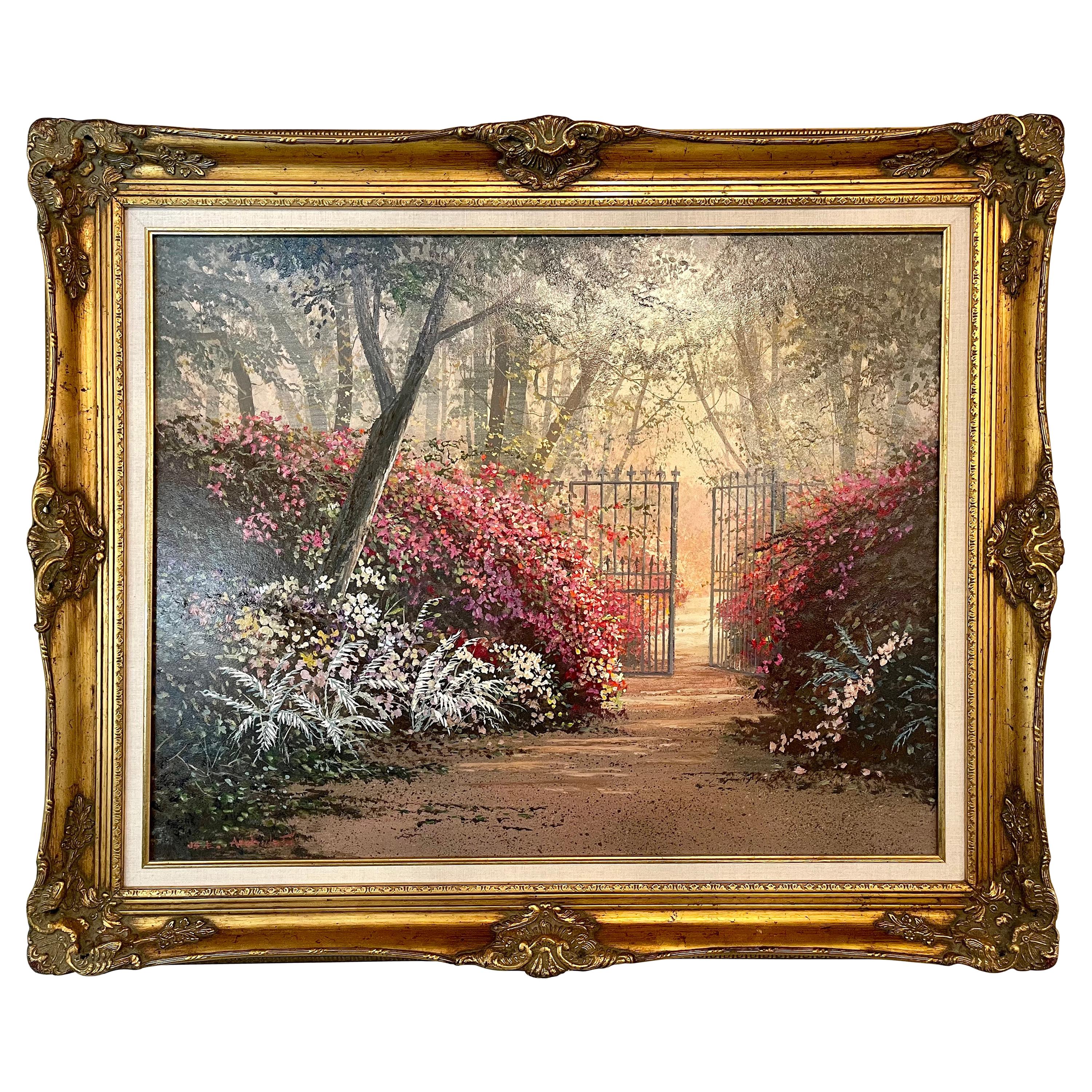 Juan Archuleta Gates and Garden Painting For Sale