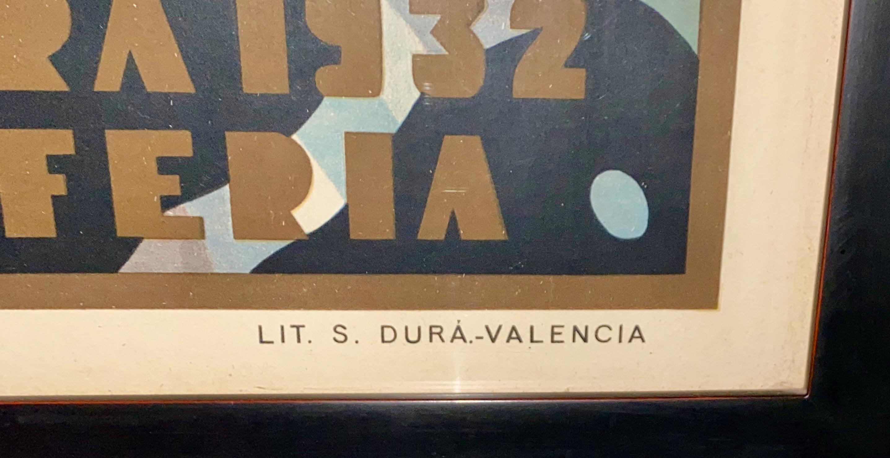 Spanish Juan Bacera's Fiesta De Primavera 1932 Art Deco Lithographic Poster