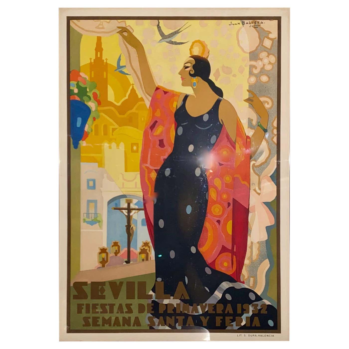 Juan Bacera's Fiesta De Primavera 1932 Art Deco Lithographic Poster at ...