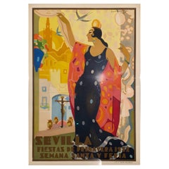 Juan Bacera's Fiesta De Primavera 1932 Art Deco Lithographic Poster