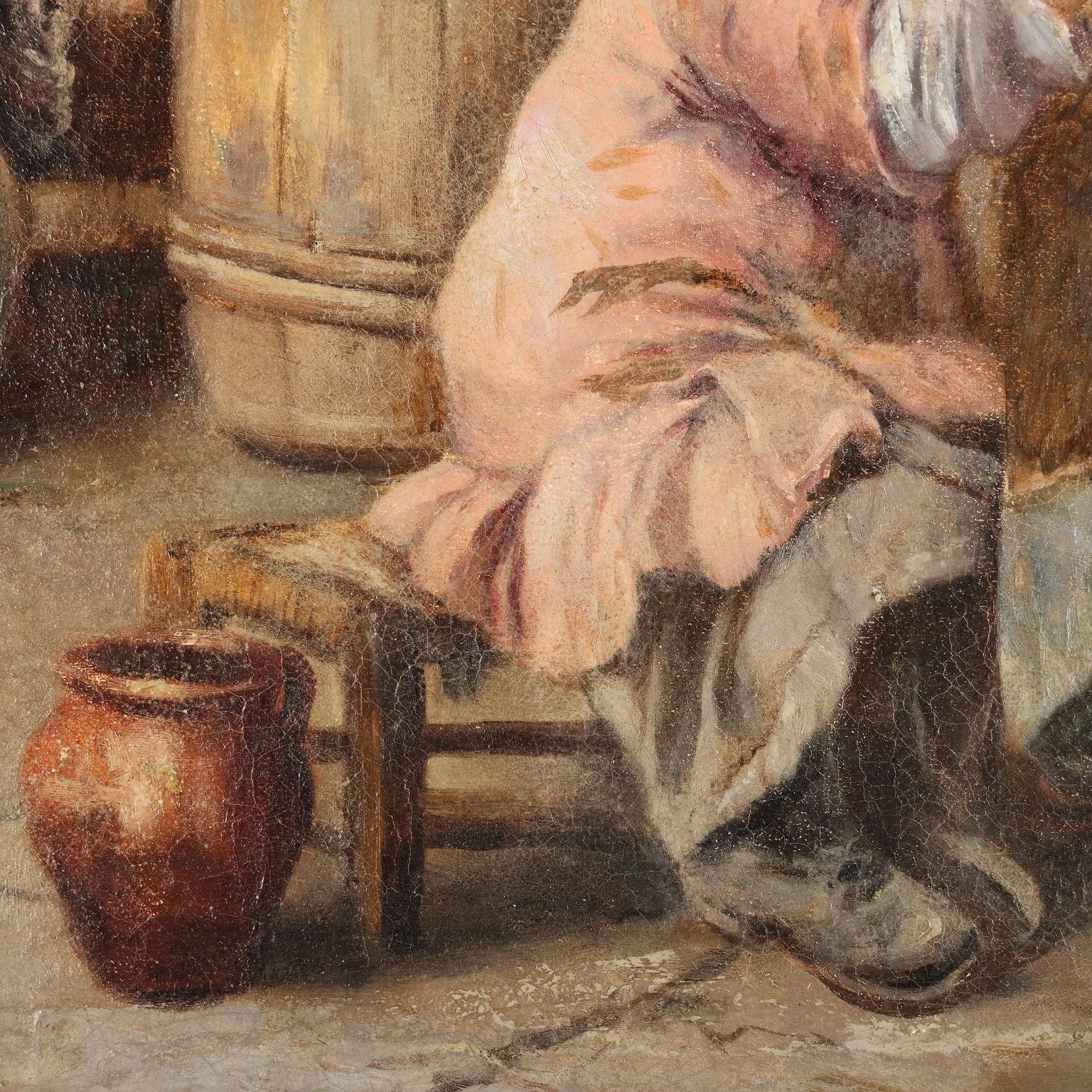 Scene with Grandmother and Child 19th century 2