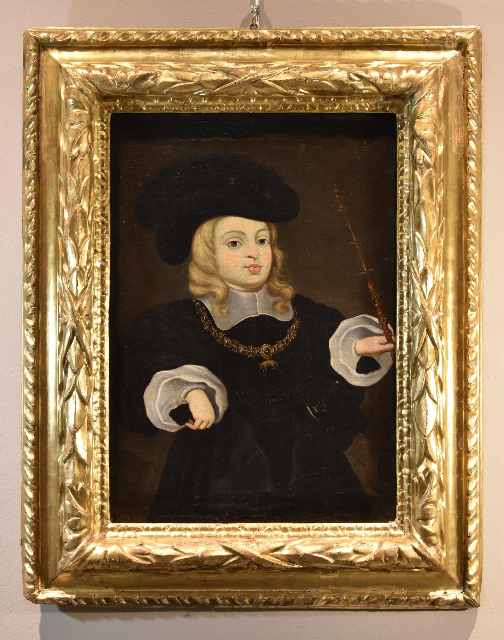 Charles Ii König Spanien, Kind Del Mazo, Gemälde, Öl auf Leinwand, 17. Jahrhundert, Alter Meister – Painting von  Juan Bautista Martínez del Mazo (Castile 1611 - Madrid 1667) 