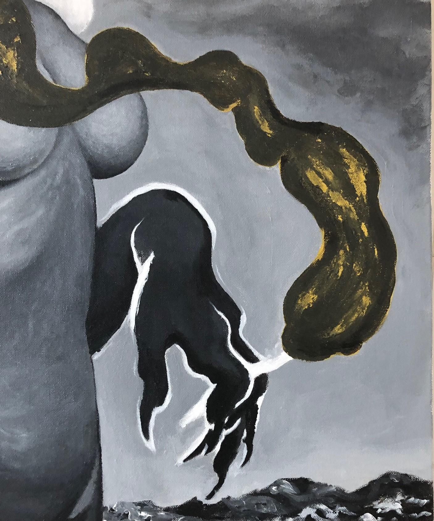 Desnudo sin título, Pintura. Montado sobre lienzo - Painting de Juan C. Estrada
