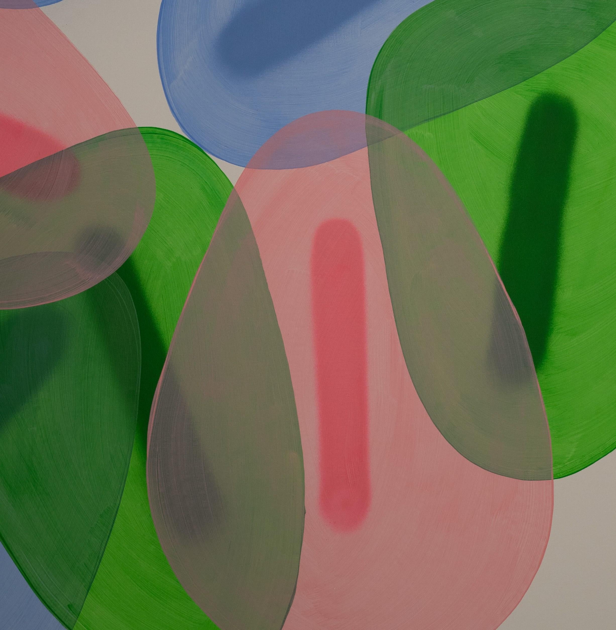 This series draws inspiration from Hatillo’s Fiesta de los Santos Inocentes, translating the festival’s vibrant movement and collective energy into a refined abstract vocabulary. Through repeated organic forms, layered translucent color, and