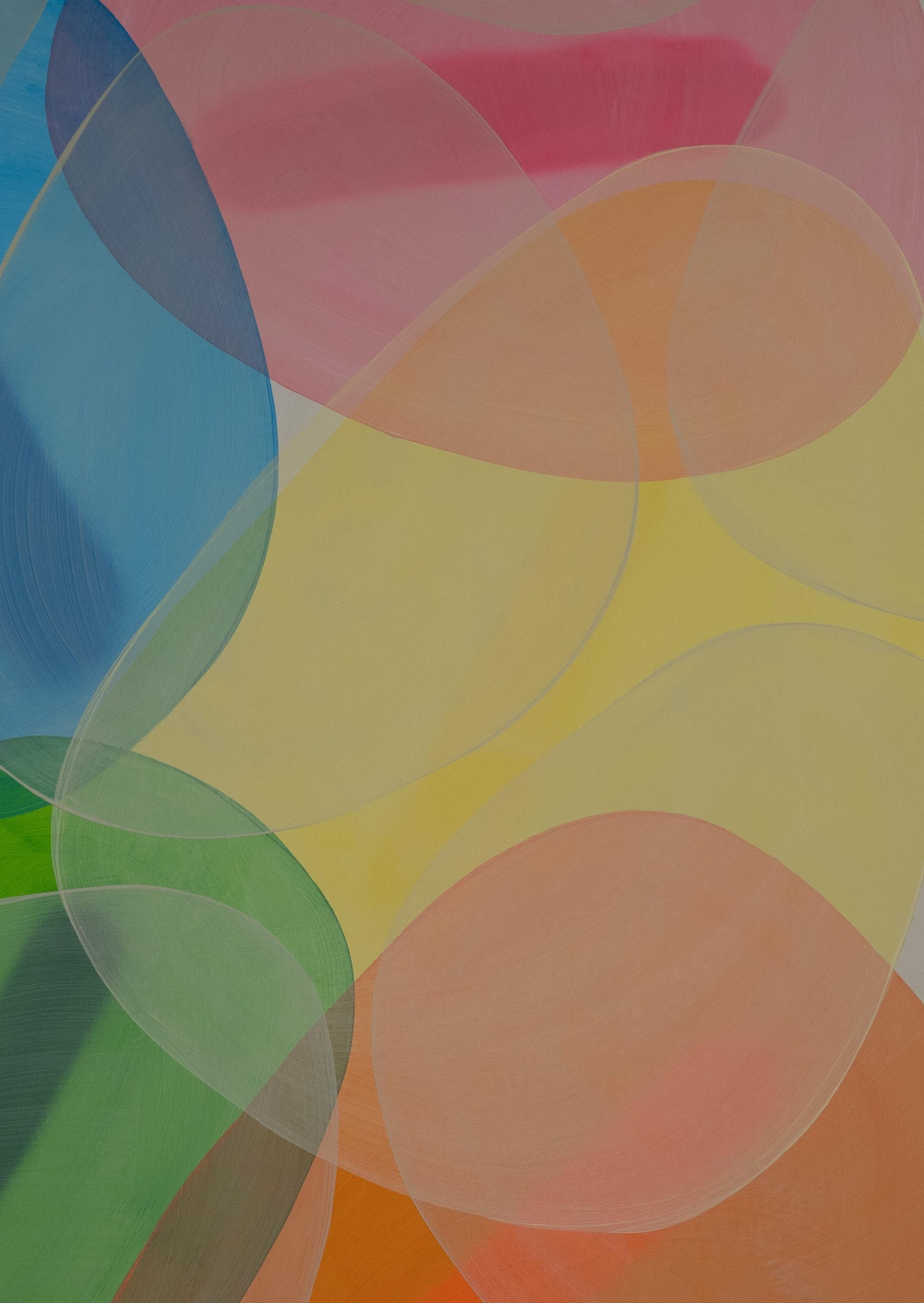 This series draws inspiration from Hatillo’s Fiesta de los Santos Inocentes, translating the festival’s vibrant movement and collective energy into a refined abstract vocabulary. Through repeated organic forms, layered translucent color, and