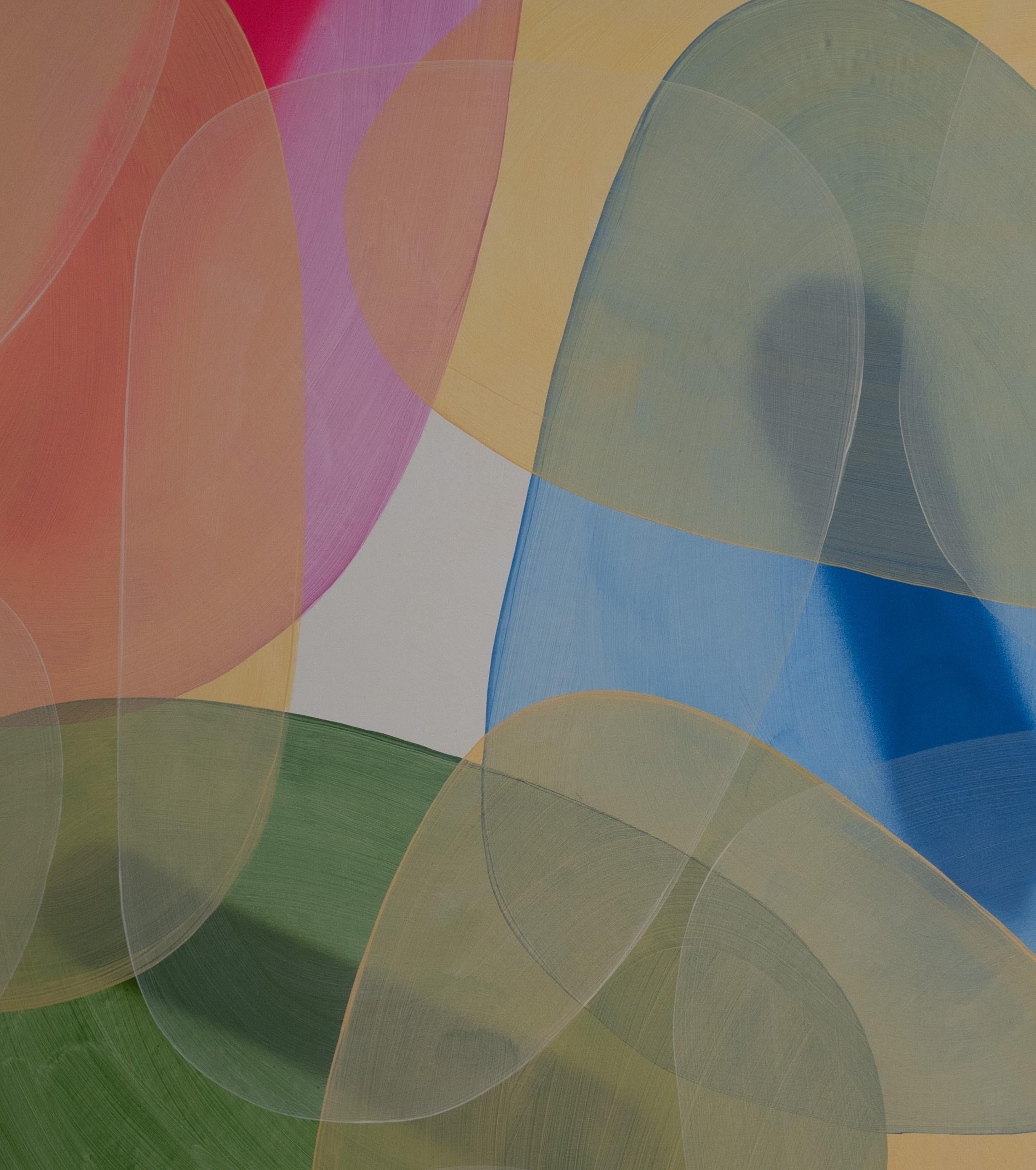 This series draws inspiration from Hatillo’s Fiesta de los Santos Inocentes, translating the festival’s vibrant movement and collective energy into a refined abstract vocabulary. Through repeated organic forms, layered translucent color, and