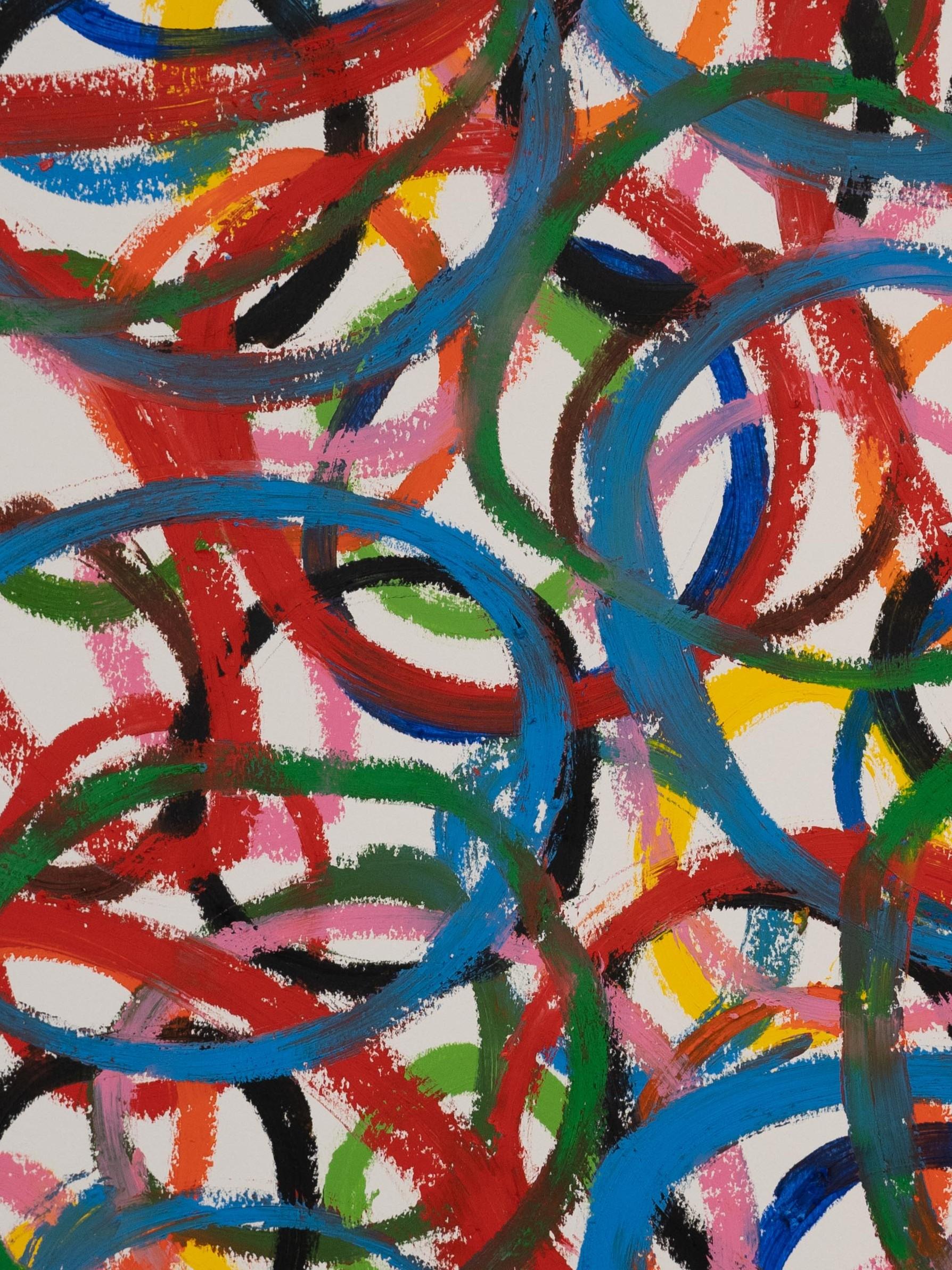 Diese Serie lässt sich von Hatillos Fiesta de los Santos Inocentes inspirieren und übersetzt die pulsierende Bewegung und kollektive Energie des Festes in ein raffiniertes abstraktes Vokabular. Durch sich wiederholende organische Formen,