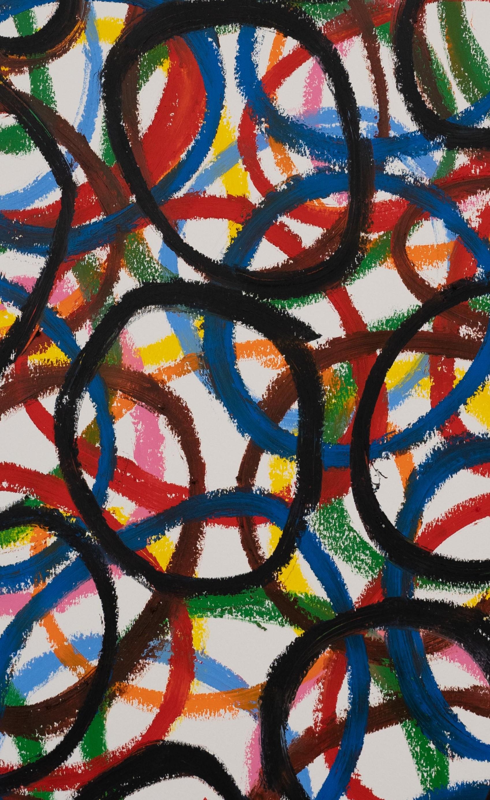 Las Mascaras XII. From Las Mascaras (The masks) Series - Abstract Geometric Painting by Juan Carlos Amador