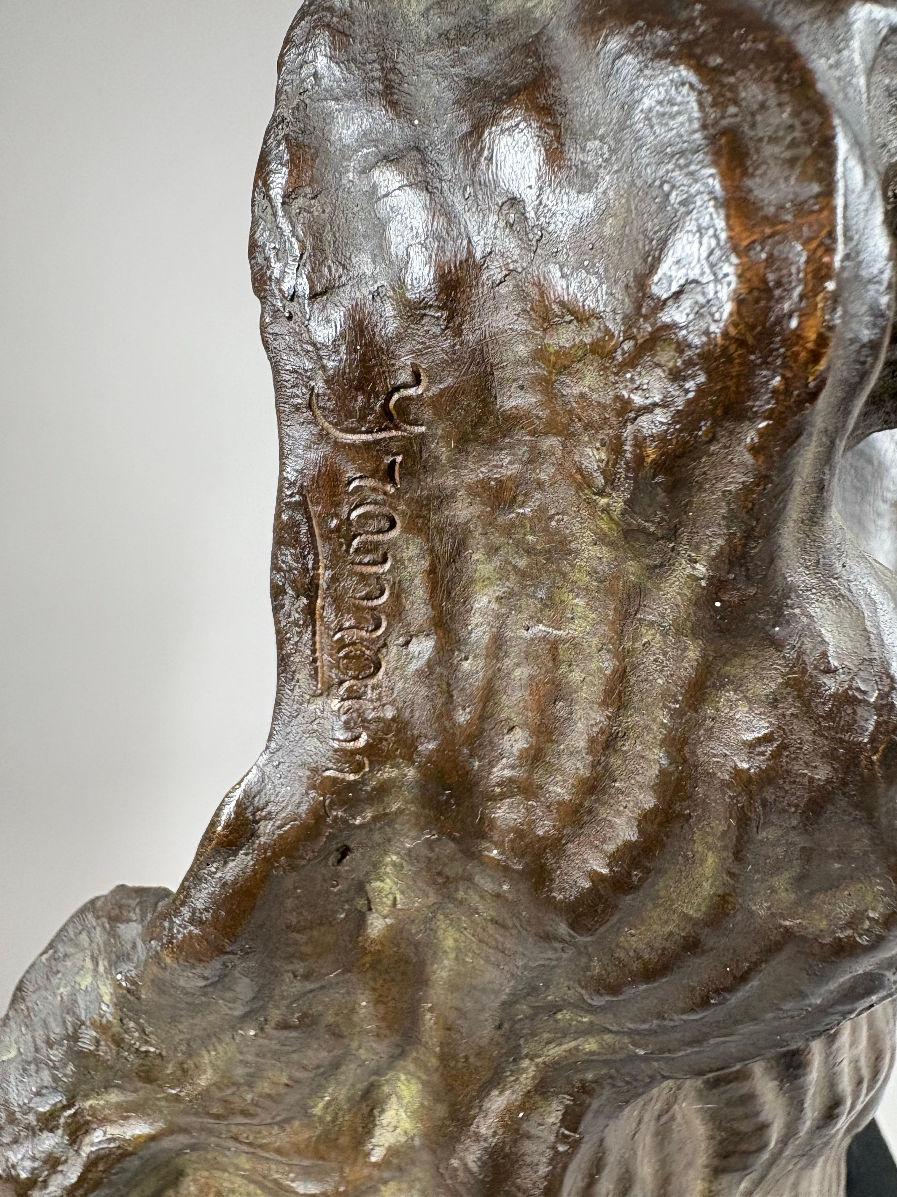 Juan Carlos Iramain (1900-1973), Bronze relief of bearded man in vendita 3