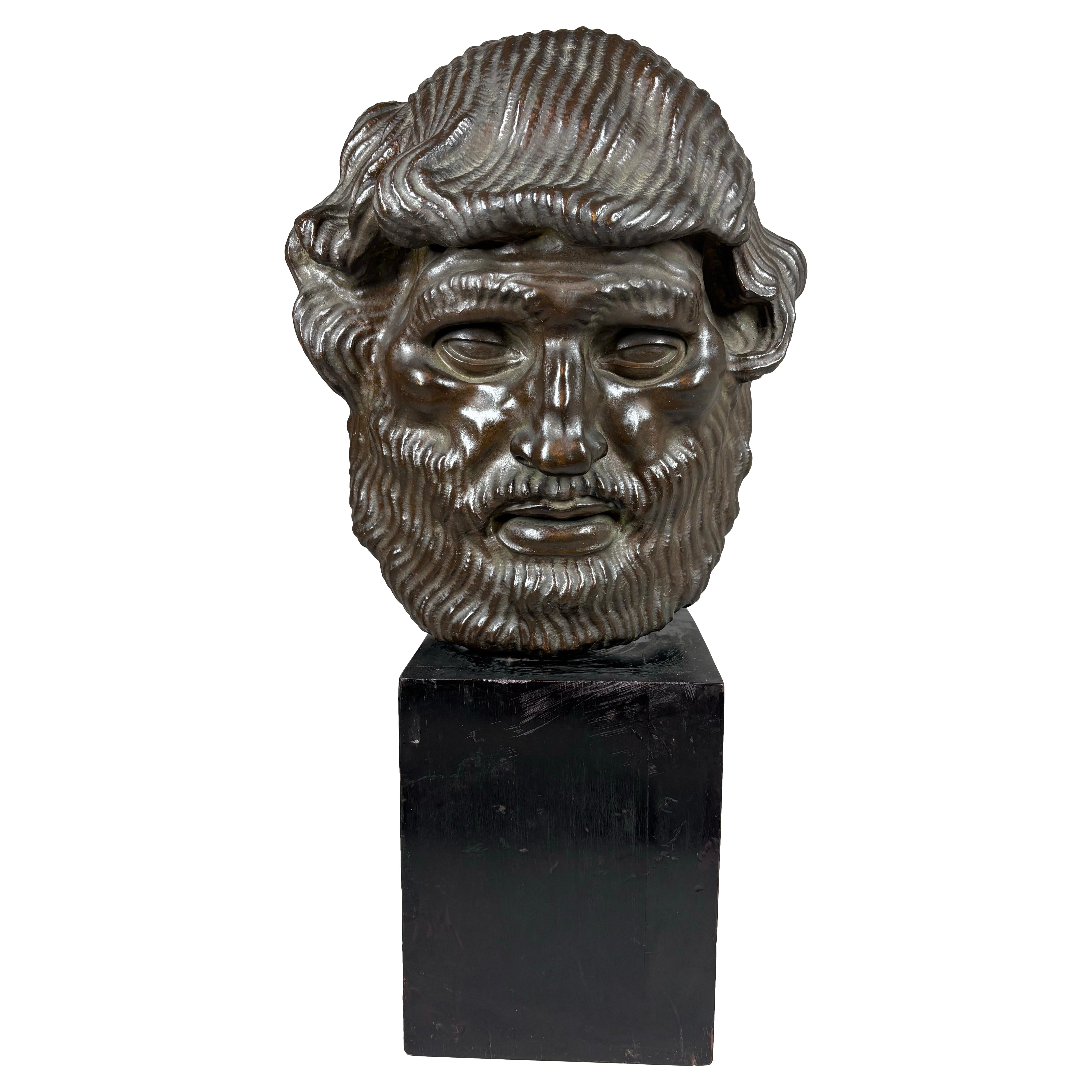 Juan Carlos Iramain (1900-1973), Bronze relief of bearded man