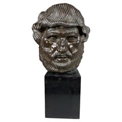 Juan Carlos Iramain (1900-1973), Bronze relief of bearded man Juan Carlos Iramain (1900-1973), Bronze relief of bearded man