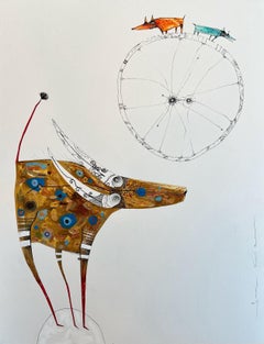 Toro Figurativo y Niño - Pintor Figurativo Cubano Juan Carlos Vazquez Lima