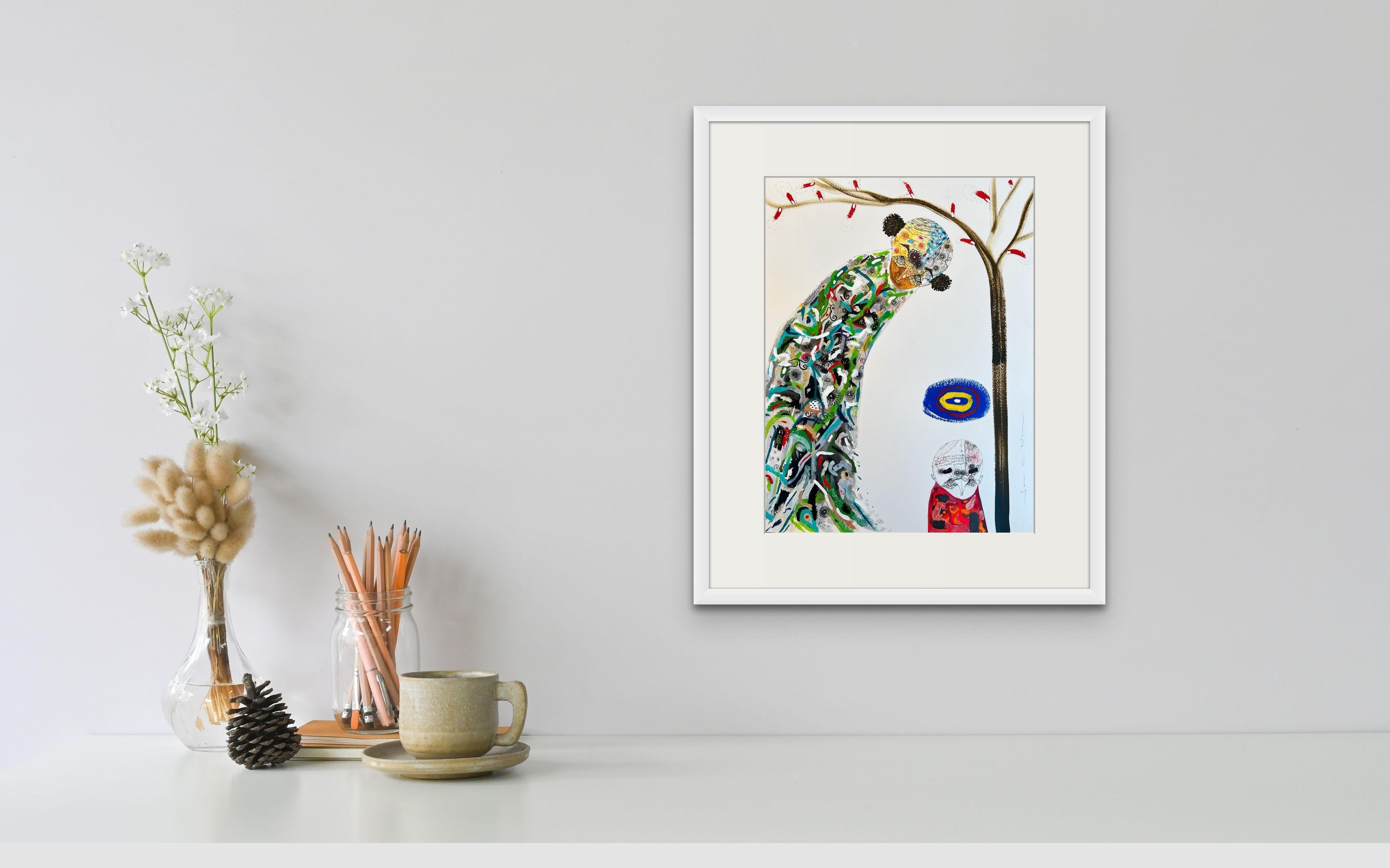 Minimalist Figurative Drawing by Cuban artist Juan Carlos Vazquez Lima For Sale 1