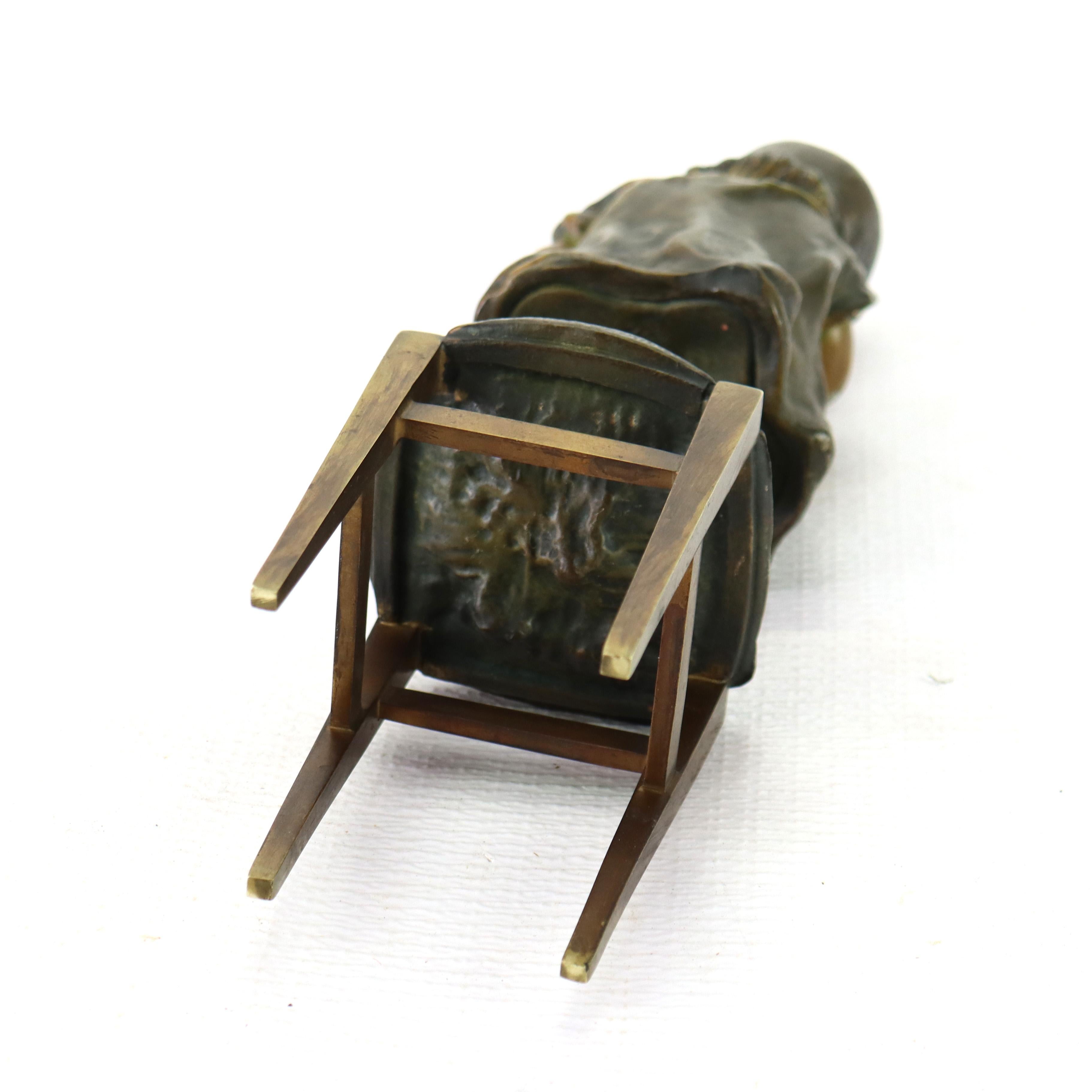 Juan Clara 1st Edition Bronze Figure “Girl On The Stool” C1900 in vendita 6