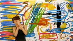 Mixed Media "Childhood Dream" by Juan Cossio 37" x 65"