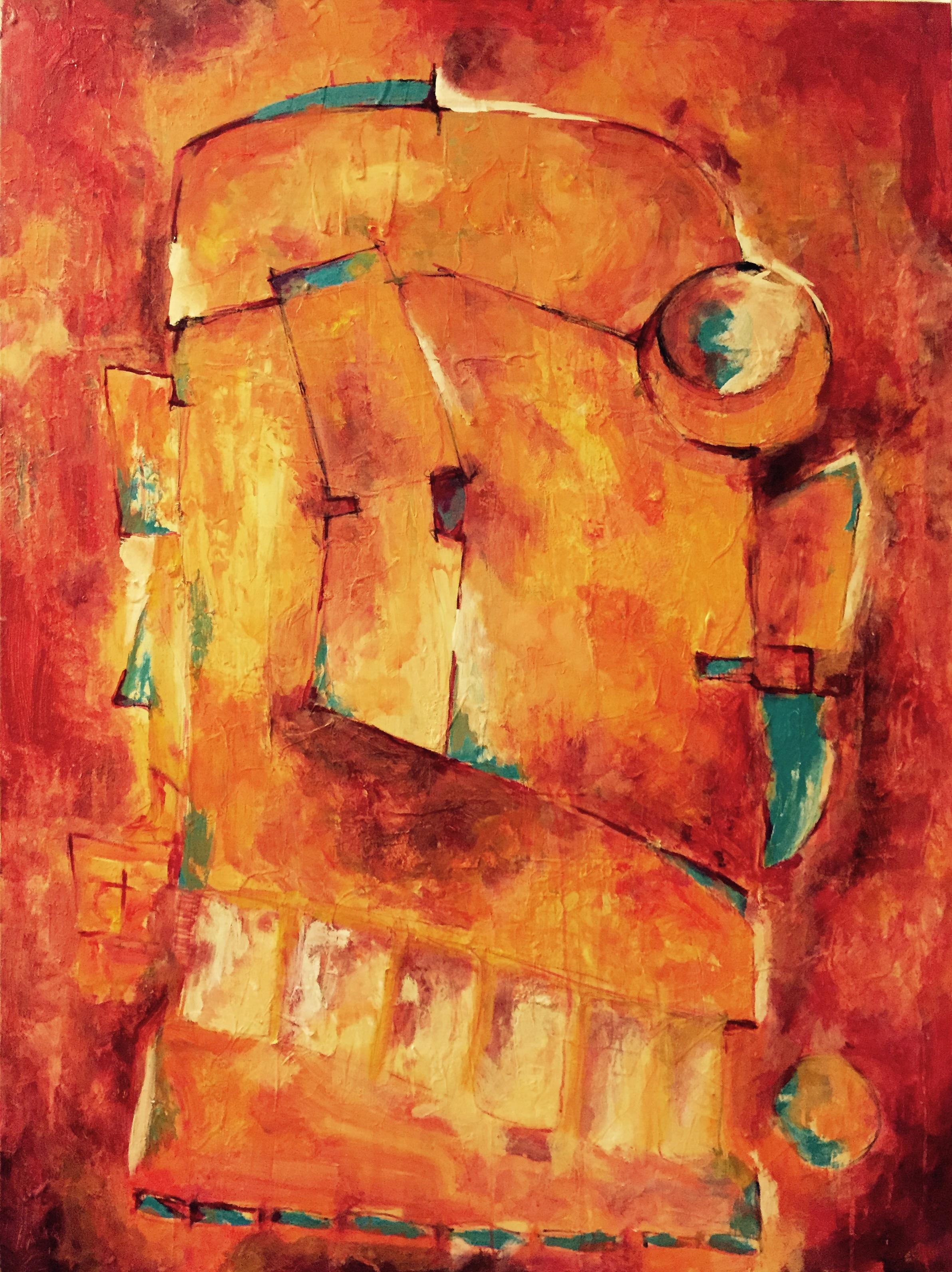 El Templo, Gemälde, Acryl auf Leinwand – Painting von Juan Cruz Reverberi