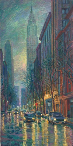 After Storm New York - landscape Cityscape impressionism Contemporary oil paint