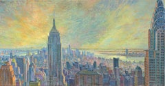 eya nyc Birds Eya New York Panorama Diptych original city landscape painting