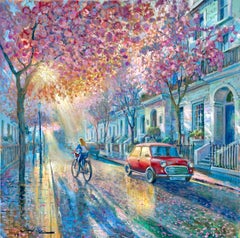 Blossoms After Rain - original modern landscape art- impressionist oil painting