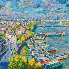 Chelsea Colours - peinture à l'huile contemporaine originale d'un paysage urbain