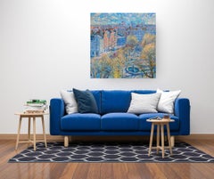 London from Sloane Square - original cityscape oil painting - impressionist art