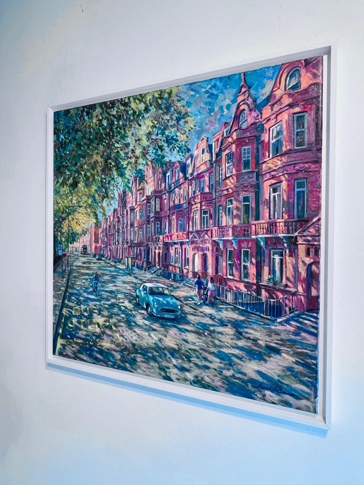 Lower Sloane Street - Original Ölgemälde Stadtbild - zeitgenössisches Kunstwerk (Impressionismus), Painting, von Juan del Pozo