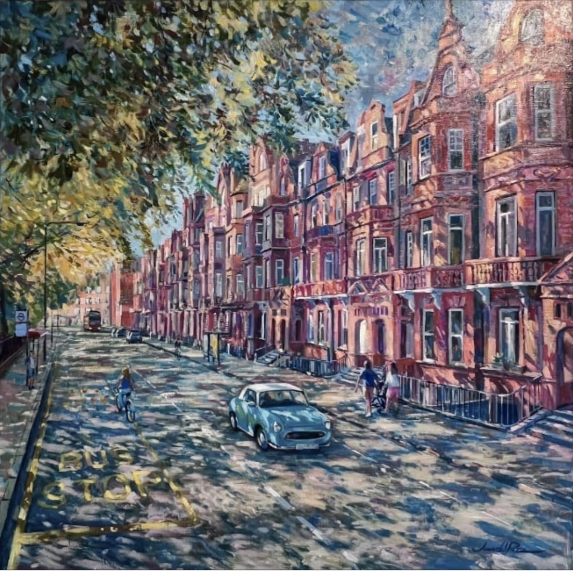 Lower Sloane Street - original cityscape oil painting-contemporary artwork