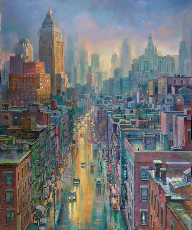 Juan Del Pozo Nyc After Storm Original City Panorama Painting