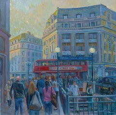 Oxford Street, London - cityscape impressionism oil painting modern urban art