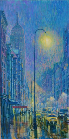 Rainy Nights New York original city landscape painting