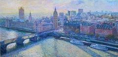 River Thames - original city London painting Contemporary art - 21st Century