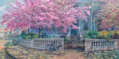 Springtime Moment-original impressionism cityscape oil painting-contemporary Art