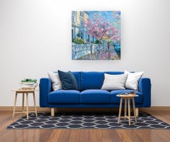 The Boltons - original cityscape oil painting contemporary impressionist artwork