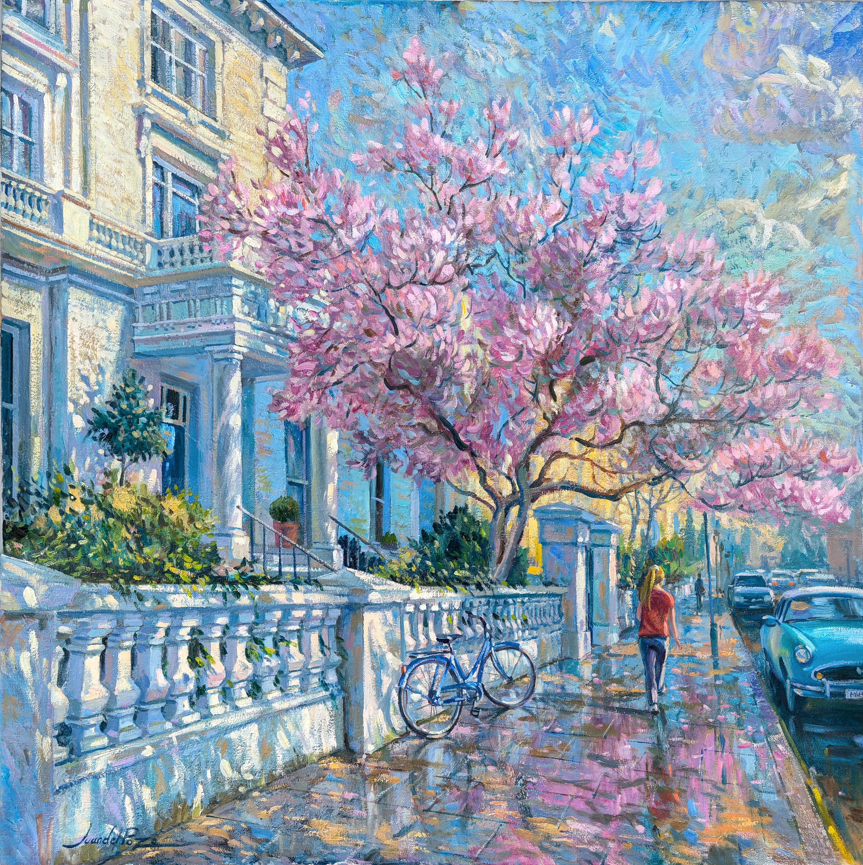 The Boltons - original cityscape oil painting contemporary impressionist artwork