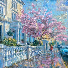 The Boltons - original cityscape oil painting contemporary impressionist artwork