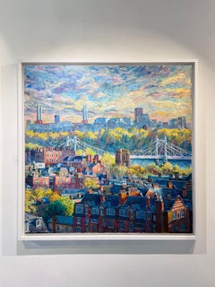View from Chelsea - original cityscape oil painting - contemporary impressionist