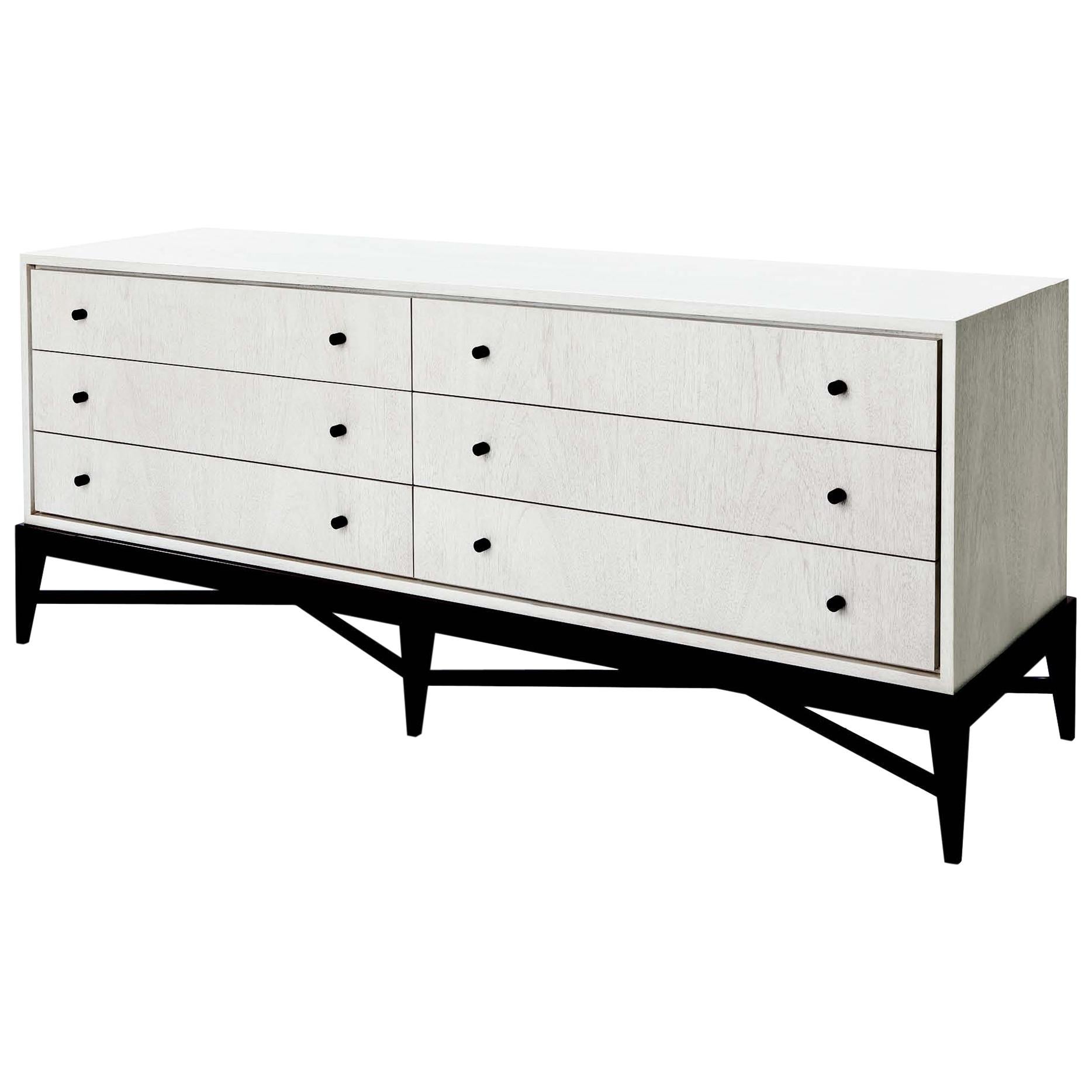 Juan Dresser in White Mocha Mahogany Wood with Maple Legs by Powell & Bonnell For Sale