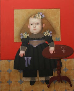 "Brotes de Primavera" - Dipinto a olio su tela - Stile primitivo - Bambino rosso - Spagna - Disponibile