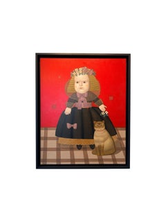 Zapatos Negros Black Shoes Oil Painting on Canvas Red Spanish In Stock