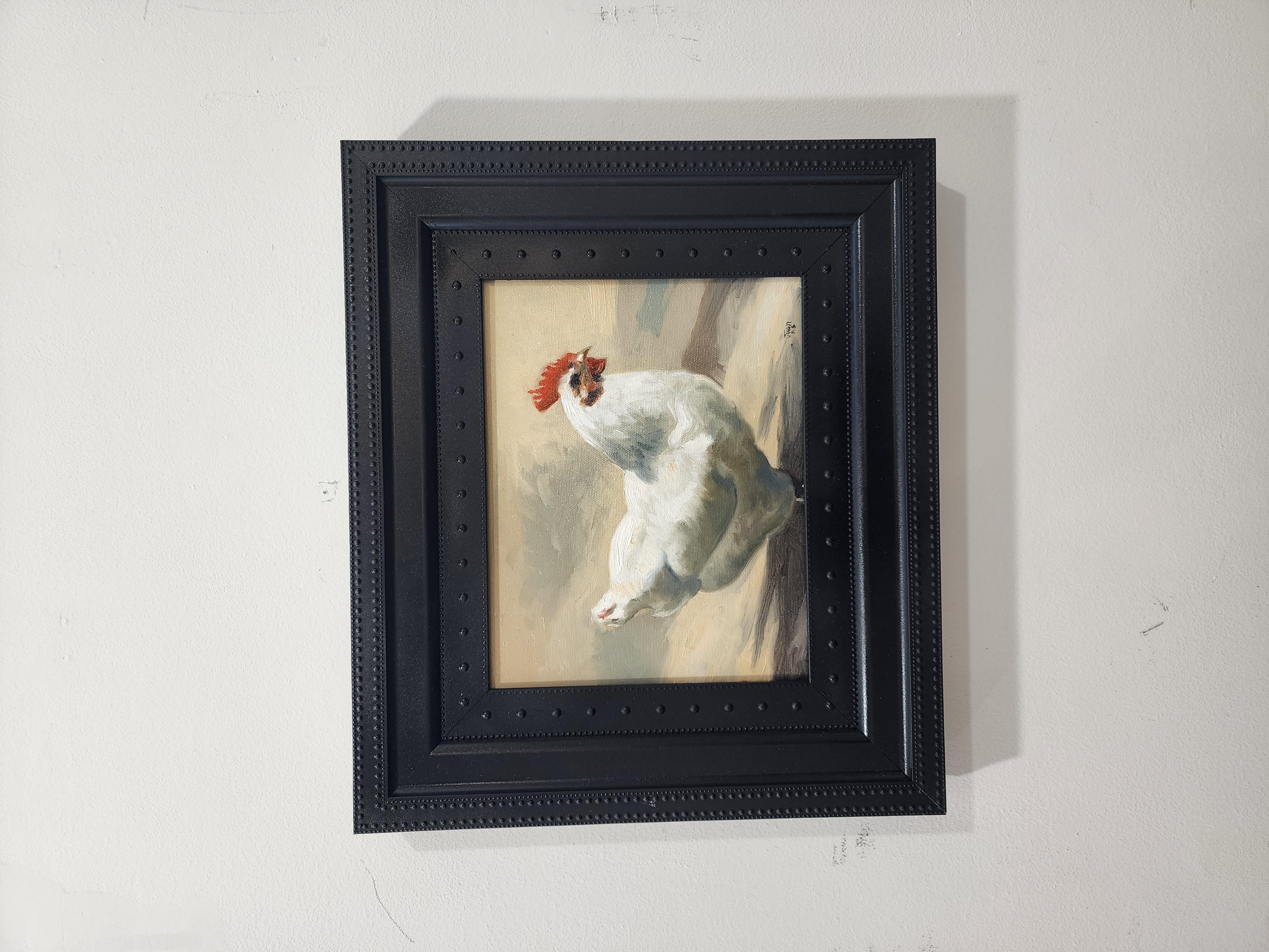 Gallo Realismo olio   incorniciato 16