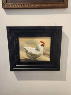 Gallo Realismo olio   incorniciato 16" x 14" fattoria dell'aia 8" x 10"  1270 dollari di animali