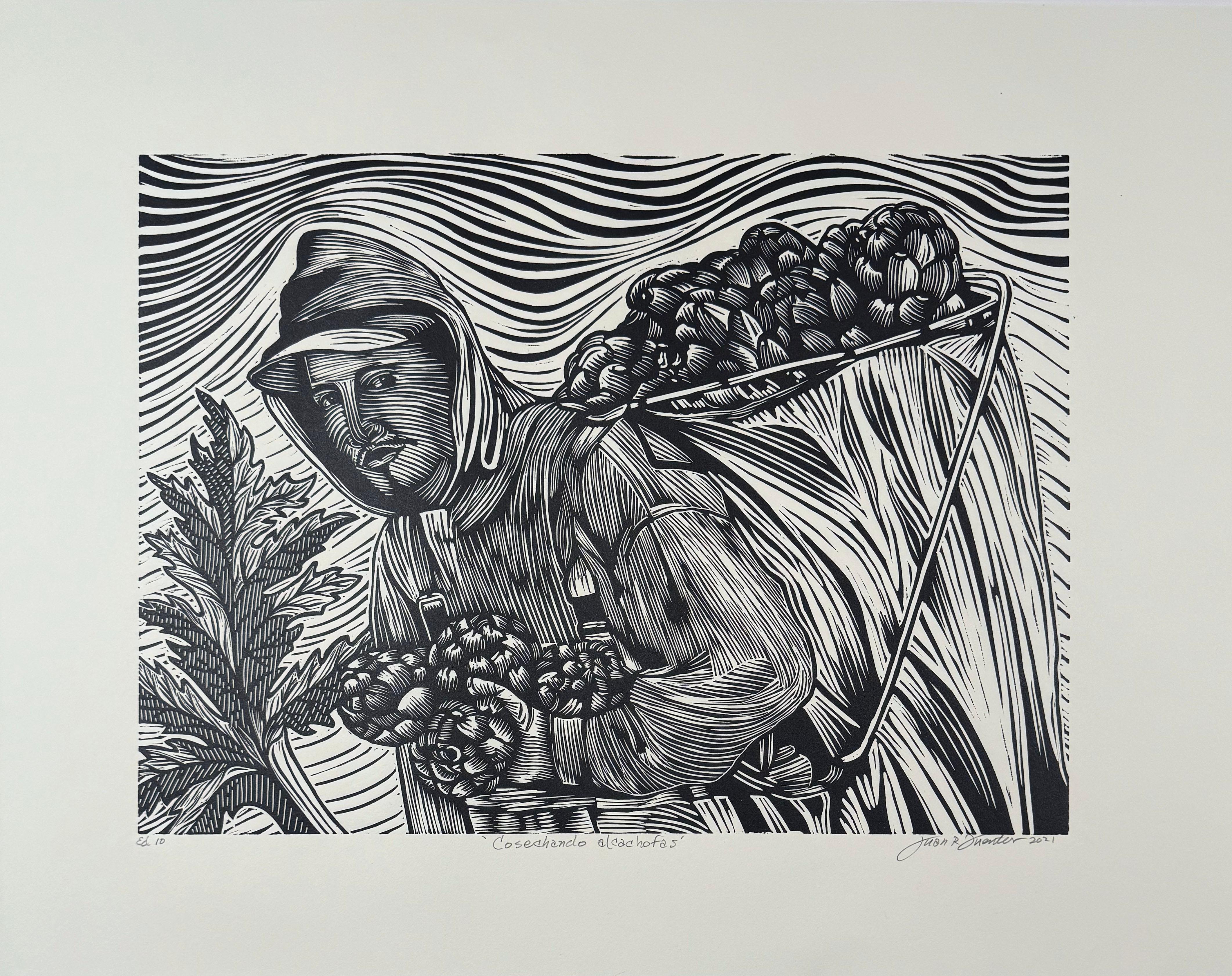 Cosechando Alcachofas (harvesting artichokes), by Juan Fuentes For Sale 1