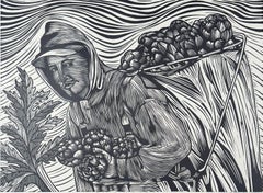 Cosechando Alcachofas (harvesting artichokes), by Juan Fuentes